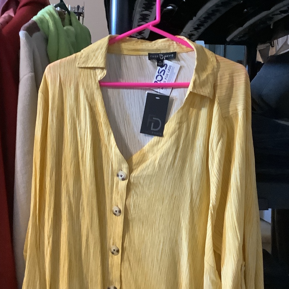 Fred David Yellow Button Down Shirt‎